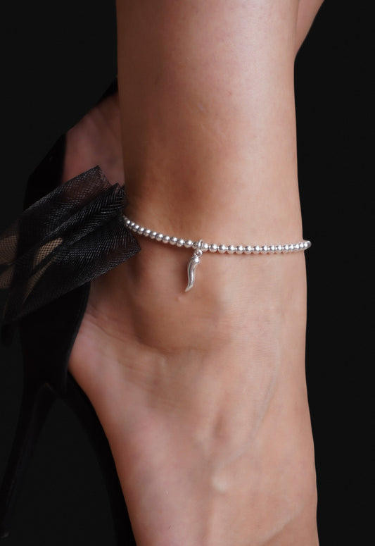 Silver Stretch Silver Anklet
