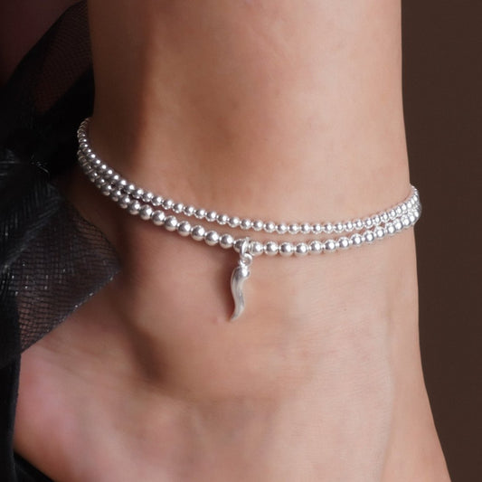 Silver Stretch Silver Anklet